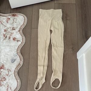 Zara Cream Ribbed Leggings